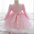 Full Sleeve Satin Gowns Party Christmas Evening Celebrated Garments Children Winter Bulk Gowns Fluffy Clothes On-sale